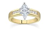 0.83 CT MARQUISE DIAMOND 18K YELLOW GOLD RING NEW