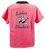 Sister Strikers Bowling Shirt Pink & Black Classic