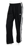 adidas Men's 3-Stripes Pant, Black/White, Large