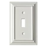 Wood: White Wood Single Switch Wall Plates - Set of 6