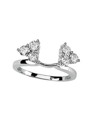 14K White Gold 03.25 mm=3/4 Ct Created Moissanite Enhancer