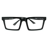 All Black Square Geometric Wayfarer Clear Lens Eye Glasses