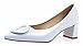 Sfnld Women's Retro Pointed Toe Metal Buckle Slip Ons Block Heel Pumps Shoes