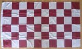 Maroon and White Checkered Large Flag - 5' x 3'.IMAGE