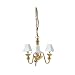Dollhouse Miniature Three Arm Candle Shade Chandelier