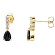 14K Yellow Gold Sapphire and Diamond Earrings