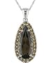14k White Gold Smoky Quartz Citrine Necklace