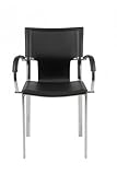 17211BLK Vinnie Leather Armchair in Black (Set of Two)