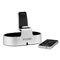 Pure i-20 iPod Dockingstation mit Fernbedienung f�r Apple iPod & iPhone 4G schwarz/silber