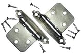 Semi-concealed Cabinet Hinge, Flush, Satin Nickel, self-closing.
