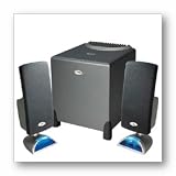 Cyber Acoustics CA-3090RB RETAIL SILVER 3 PC 26 W SUBSTITUTE /SAT SYST MASTER/BASS VOLUME HEADPHONE JACK