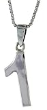 3/4' (18 mm) Sterling Silver Number 1 Pendant