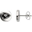 Stainless Steel Kansas City Chiefs Logo Stud Earrings