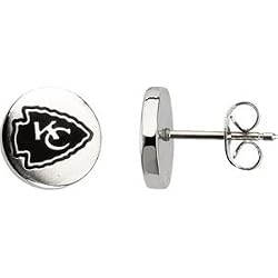 Stainless Steel Kansas City Chiefs Logo Stud Earrings