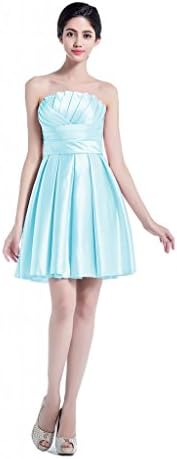 Ellames Simple Short Bridesmaid Dresses For Juniors Prom Formal Party Dresses Sky Blue US 16