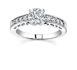 0.9 CT ROUND DIAMOND 18K WHITE GOLD RING NEW