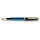 Pelikan Souveran 400 Black/Blue GT Fine Point Fountain Pen - 994939