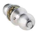 Ball Privacy (Bed & Bath) Tubular Door Knob in Brushed Chrome