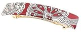 L. Erickson USA Silk Covered Rectangle Barrette - Burgundy Paisley
