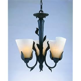 Three-Light Convertible Ceiling Fixture with Amber Glass by Quoizel