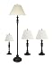 Tools & Hardware : Grandrich G-4421-4 Lighting Set with One Floor Lamp, Two Table Lamps, and One Accent Lamp, Dark Bronze with White Shade