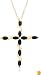 Yellow Gold Overlay Sterling Silver Sapphire Cross Pendant, 18