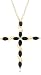 Yellow Gold Overlay Sterling Silver Sapphire Cross Pendant, 18