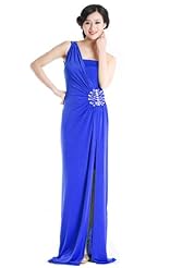 Sexy Grecian Sequined Beaded Polyester One Shoulder Evening Dress 
