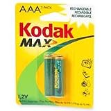 Kodak Max, 2 Rechargeable AAA Batteries - 1 pack