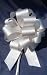 10 Pull String Bows - Gift Wrap Packaging - 5" 20 Loops - 1 1/4" - Silver