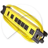 Multi-outlet & Power Strips: 6 Outlet Yellow Strip Heavy Duty
