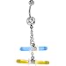 Glowstick Duo Crystalline Gem Chain Dangle Belly Ring