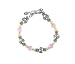 Sterling Silver, Diamond-cut Yellow and Pink Crystal 1-Strand Bead Bracelet w/ Garnet Toggle Clasp, 7.5"