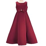 LITO Childrens BURGUNDY Wedding Flower Girl Dress 4-12