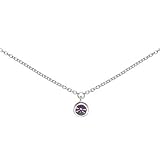 Sterling Silver February Birthstone Amethyst Crystal 9 inch Anklet