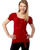 XOXO - XOXO Belted Square-Neck Sweater