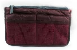 Women Lady Handbag Purse Organizer Insert Multi-function Cosmetic Storage Mp3 Ipad Mini3 Bag in Bag 10 Color (Wine) - XB01007