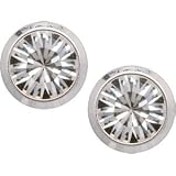 4mm Clear Cubic Zirconia Titanium Stud Earrings