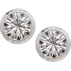 4mm Clear Cubic Zirconia Titanium Stud Earrings