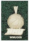Western Michigan Broncos WMU Basketball Pendant - 14KT Gold Jewelry