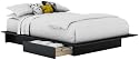 Furniture online: South Shore Step One Collection Full / Queen 54/60-Inch Storage Platform Bed, Black