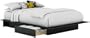 South Shore Step One Collection Storage Platform Bed, Black