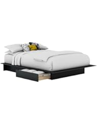 Home: South Shore Step One Collection Storage Platform Bed, Black - South Shore