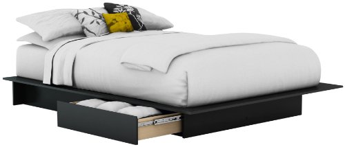 South Shore Step One Collection Full / Queen 54/60-Inch Storage Platform Bed, Black
