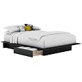 South Shore Step One Collection Full / Queen 54/60-Inch Storage Platform Bed, Black