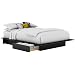 South Shore Step One Collection Storage Platform Bed, Black