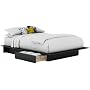 South Shore Step One Collection Full / Queen 54/60-Inch Storage Platform Bed, Black