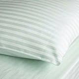100% Cotton Sabrina 500 Thread Count Sateen Stripe Bed Sheet Set Sage Queen
