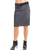 Plus Size Charcoal Belted Skirt