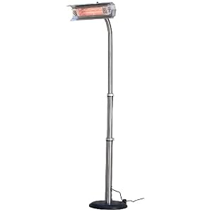 Fire Sense Telescoping Infrared Indoor/Outdoor Heater with Offset Pole, Stainless Steel